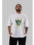 Empathetic Ön Baskılı Beyaz Oversize T-Shirt Erkek Kadın Bisiklet Yaka 5