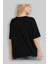 Siyah Relaxed Oversize T-Shirt Erkek Kadın Bisiklet Yaka Baskısız Tişort 5