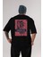 Hideout Somewhere Arka Baskılı Siyah Oversize T-Shirt Erkek Kadın Bisiklet Yaka 3