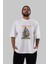 Hopeless Ön Baskılı Beyaz Oversize T-Shirt Erkek Kadın Bisiklet Yaka 2