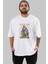 Hopeless Ön Baskılı Beyaz Oversize T-Shirt Erkek Kadın Bisiklet Yaka 4