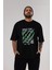 Make Love Bear Ön Baskılı Siyah Oversize T-Shirt Erkek Kadın Bisiklet Yaka 5