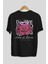 Love Is Divine Bear Arka Baskılı Siyah Oversize T-Shirt Erkek Kadın Bisiklet Yaka 2