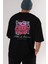 Love Is Divine Bear Arka Baskılı Siyah Oversize T-Shirt Erkek Kadın Bisiklet Yaka 5