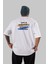 Life Is Impossible Withour Arka Baskılı Beyaz Oversize T-Shirt Erkek Kadın Bisiklet Yaka 3