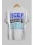 Keep Life Simple Yazılı Arka Baskılı Beyaz Oversize T-Shirt Erkek Kadın Bisiklet Yaka 2