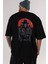 Vendetta Arka Baskılı Siyah Oversize T-Shirt Erkek Kadın Bisiklet Yaka 3
