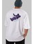Having Fun In Outer Arka Baskılı Beyaz Oversize T-Shirt Erkek Kadın Bisiklet Yaka 1