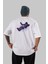 Having Fun In Outer Arka Baskılı Beyaz Oversize T-Shirt Erkek Kadın Bisiklet Yaka 3
