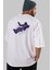 Having Fun In Outer Arka Baskılı Beyaz Oversize T-Shirt Erkek Kadın Bisiklet Yaka 5