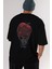 Death Note -Ryuk Anime Arka Baskılı Siyah Oversize T-Shirt Erkek Kadın 1