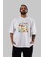 Love Yourself Yazılı Ön Baskılı Beyaz Oversize T-Shirt Erkek Kadın Bisiklet Yaka 4