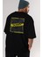 Sorry To Sorry Arka Baskılı Siyah Oversize T-Shirt Erkek Kadın Bisiklet Yaka 2