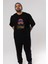 Summer Time Yazılı Ön Baskılı Siyah Oversize T-Shirt Erkek Kadın Bisiklet Yaka 5