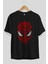 Spiderman Ön Baskılı Siyah Oversize T-Shirt Erkek Kadın Bisiklet Yaka 3
