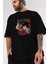 Spike Spiegel Ön Baskılı Siyah Oversize T-Shirt Erkek Kadın Bisiklet Yaka 1