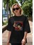 Spike Spiegel Ön Baskılı Siyah Oversize T-Shirt Erkek Kadın Bisiklet Yaka 2