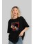 Spike Spiegel Ön Baskılı Siyah Oversize T-Shirt Erkek Kadın Bisiklet Yaka 3