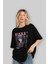 Rikka Takanashi 9 Anime Ön Baskılı Siyah Oversize T-Shirt Erkek Kadın 4