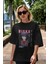Rikka Takanashi 9 Anime Ön Baskılı Siyah Oversize T-Shirt Erkek Kadın 5