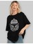 Trooper Ön Baskılı Siyah Oversize T-Shirt Erkek Kadın Bisiklet Yaka 3