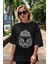 Trooper Ön Baskılı Siyah Oversize T-Shirt Erkek Kadın Bisiklet Yaka 4
