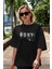 Brooklyn 56 Yazılı Ön Baskılı Siyah Oversize T-Shirt Erkek Kadın Bisiklet Yaka 2