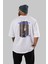Century 1854 Yazılı Arka Baskılı Beyaz Oversize T-Shirt Erkek Kadın Bisiklet Yaka 3