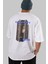 Century 1854 Yazılı Arka Baskılı Beyaz Oversize T-Shirt Erkek Kadın Bisiklet Yaka 5