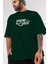 Harbi Zehir Ön Baskılı Zümrüt Yeşili Oversize T-Shirt Erkek Kadın Bisiklet Yaka 3