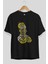 Homer Simpson Ön Baskılı Siyah Oversize T-Shirt Erkek Kadın Bisiklet Yaka 2