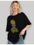Homer Simpson Ön Baskılı Siyah Oversize T-Shirt Erkek Kadın Bisiklet Yaka 3