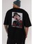 Freddy Merkrueger Arka Baskılı Siyah Oversize T-Shirt Erkek Kadın Bisiklet Yaka 3