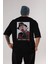 Freddy Merkrueger Arka Baskılı Siyah Oversize T-Shirt Erkek Kadın Bisiklet Yaka 4
