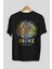 Brooklyn And New York Arka Baskılı Siyah Oversize T-Shirt Erkek Kadın Bisiklet Yaka 2