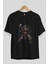 Emperor Ön Baskılı Siyah Oversize T-Shirt Erkek Kadın Bisiklet Yaka 5