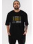 Osaka Kansai Area Centre Ön Baskılı Siyah Oversize T-Shirt Erkek Kadın Bisiklet Yaka 3