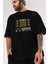 Osaka Kansai Area Centre Ön Baskılı Siyah Oversize T-Shirt Erkek Kadın Bisiklet Yaka 5