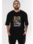 Che Guevara Hendrix Ön Baskılı Siyah Oversize T-Shirt Erkek Kadın Bisiklet Yaka 2