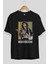 Che Guevara Hendrix Ön Baskılı Siyah Oversize T-Shirt Erkek Kadın Bisiklet Yaka 5