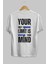 Your Limit Is Yazılı Arka Baskılı Beyaz Oversize T-Shirt Erkek Kadın Bisiklet Yaka 2