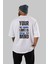 Your Limit Is Yazılı Arka Baskılı Beyaz Oversize T-Shirt Erkek Kadın Bisiklet Yaka 4