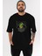 Silence Is Gold Ön Baskılı Siyah Oversize T-Shirt Erkek Kadın Bisiklet Yaka 2