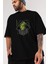 Silence Is Gold Ön Baskılı Siyah Oversize T-Shirt Erkek Kadın Bisiklet Yaka 5