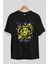 Modern Rebel Bear Ön Baskılı Siyah Oversize T-Shirt Erkek Kadın Bisiklet Yaka 1