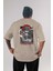 Shısuı Uchıha Naruto Anime Arka Baskılı Bej Oversize T-Shirt %100 Pamuk Erkek Kadın 1