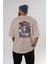 Shısuı Uchıha Naruto Anime Arka Baskılı Bej Oversize T-Shirt %100 Pamuk Erkek Kadın 4