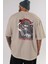 Shısuı Uchıha Naruto Anime Arka Baskılı Bej Oversize T-Shirt %100 Pamuk Erkek Kadın 5