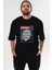 The Mummy Ön Baskılı Siyah Oversize T-Shirt Erkek Kadın Bisiklet Yaka 3