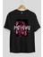 Psycho Streetwear Ön Baskılı Siyah Oversize T-Shirt Erkek Kadın Bisiklet Yaka 2